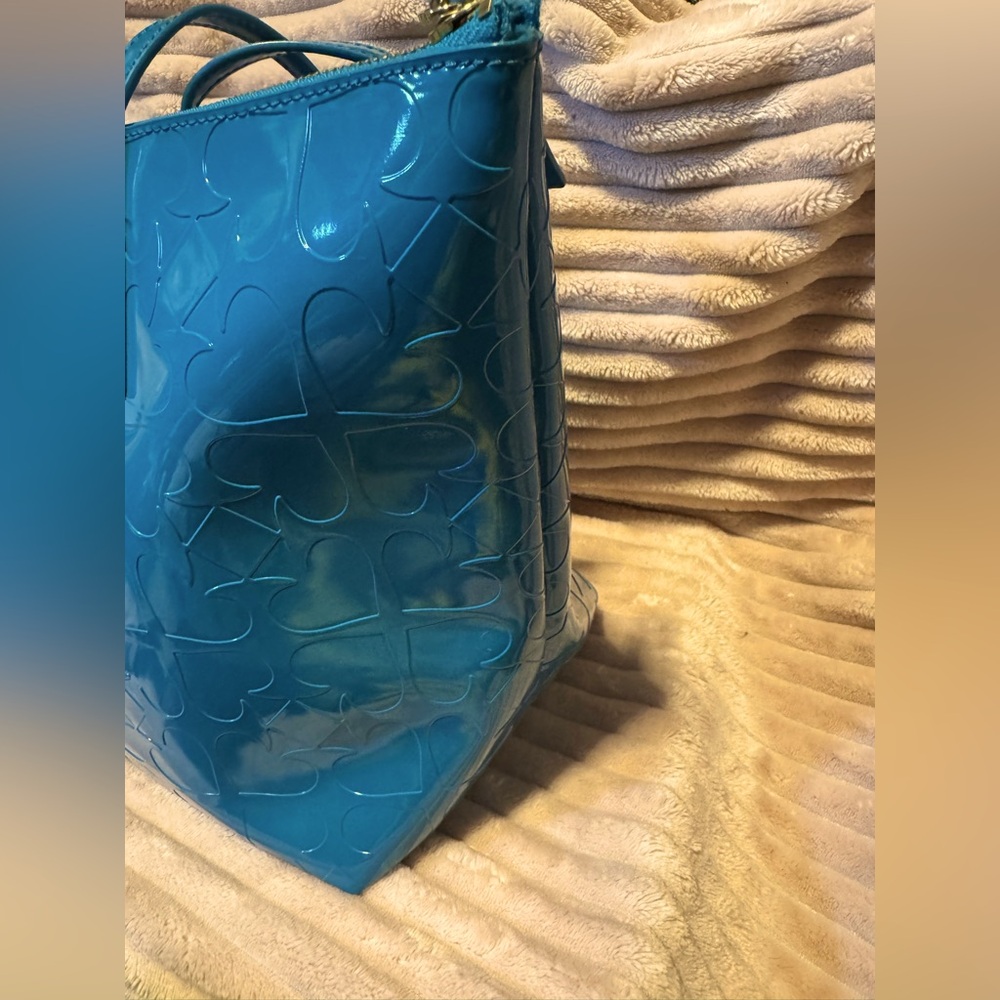 Kate Spade Patent Leather Blue Tote - Picture 3 of 10
